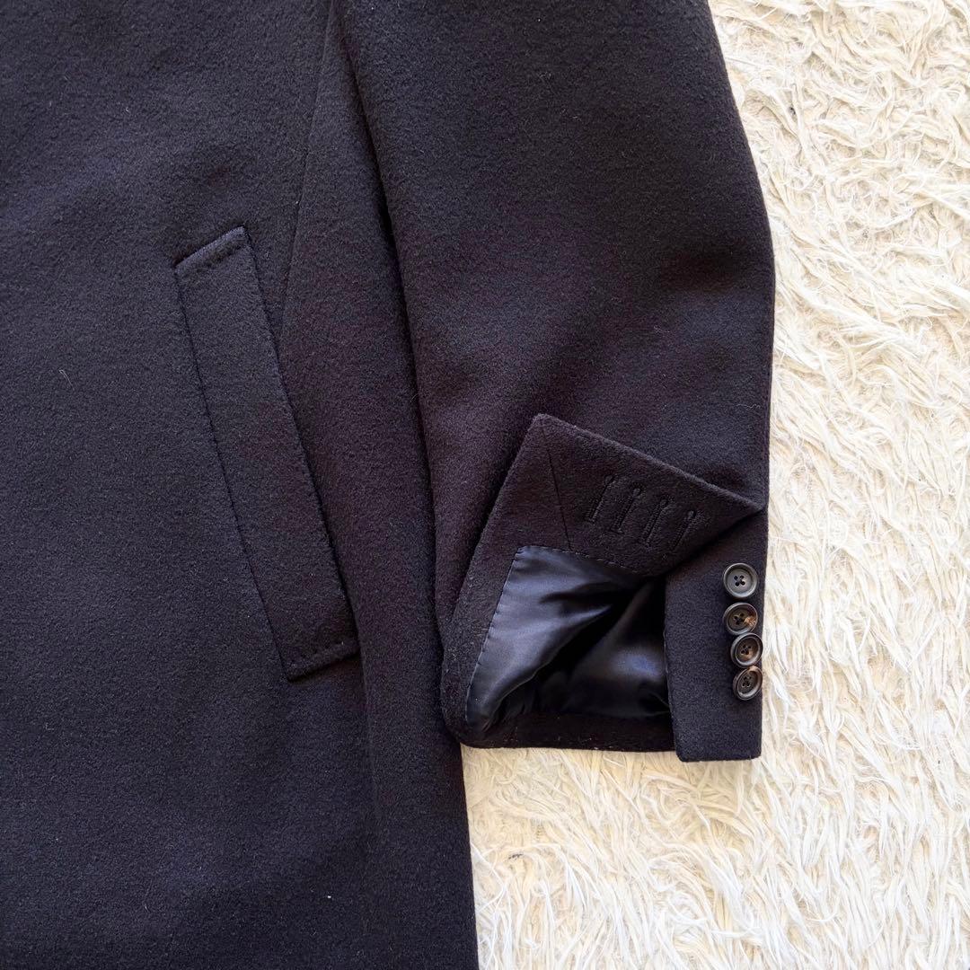 <極美品>LARDINI 新ロゴ ネイビー ウール チェスターコート サイズ50