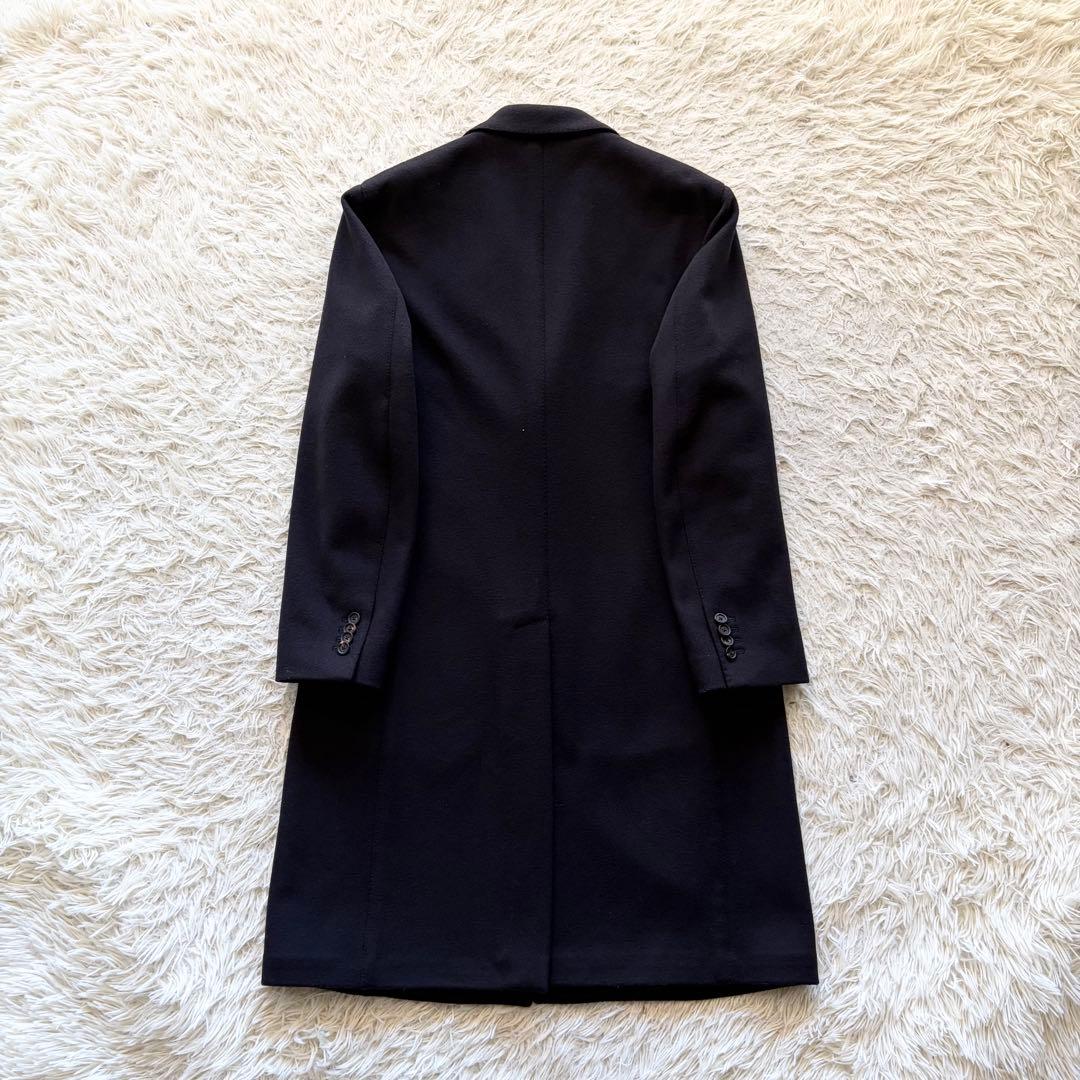 <極美品>LARDINI 新ロゴ ネイビー ウール チェスターコート サイズ50