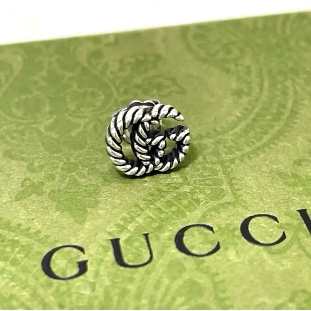 【極美品】グッチ　マーモントGG ツイストピアス片耳　希少　925 アラベスク