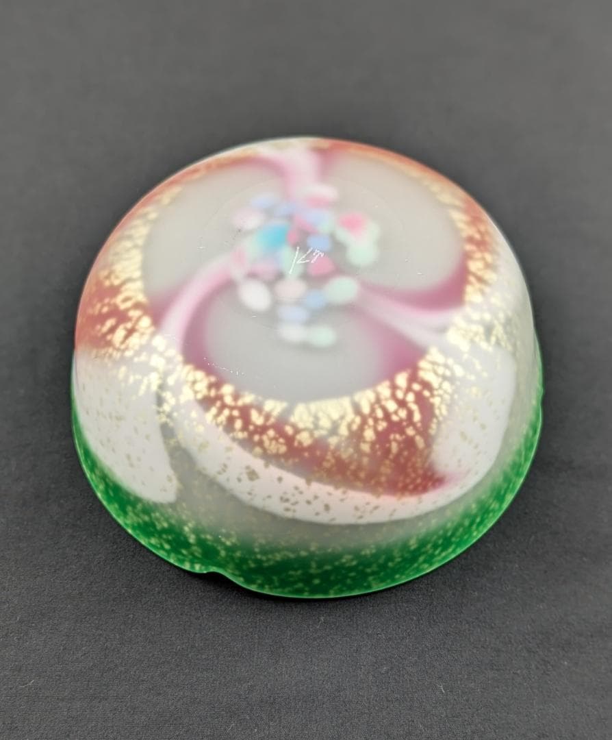 石井康治 花弁紋金彩手吹きガラス鉢