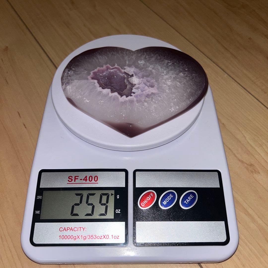 bigサイズ 瑪瑙 アゲート ハート 結晶 ドゥルージー 259g