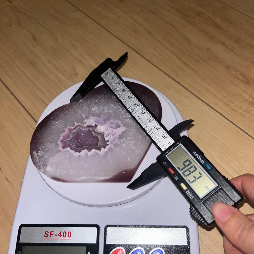 bigサイズ 瑪瑙 アゲート ハート 結晶 ドゥルージー 259g