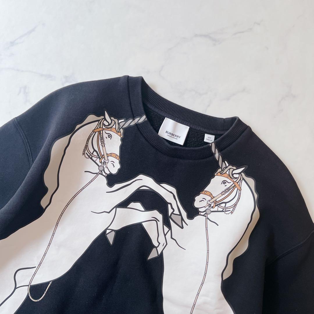 【良品】BURBERRY バーバリー スウェット 140 トレーナー　馬　黒