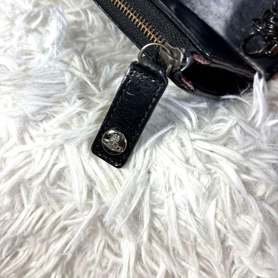 Vivienne Westwood 小銭入れ付き4連キーケース オーブ型押し　黒