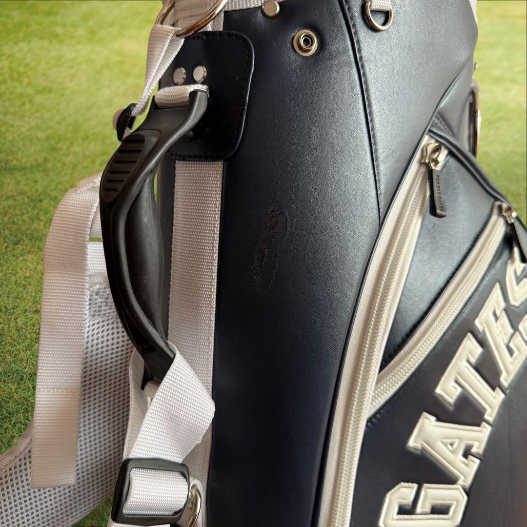 パーリーゲイツ　キャディバッグ　ネイビー　白　ショルダー式　スタンド式　軽量