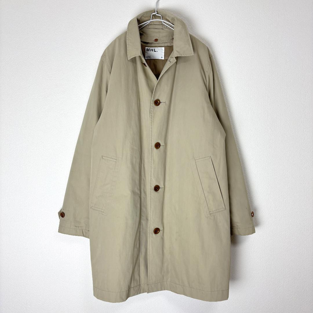 MHL ダウンライナー付き ステンカラーコート XL ロングコート ベージュ