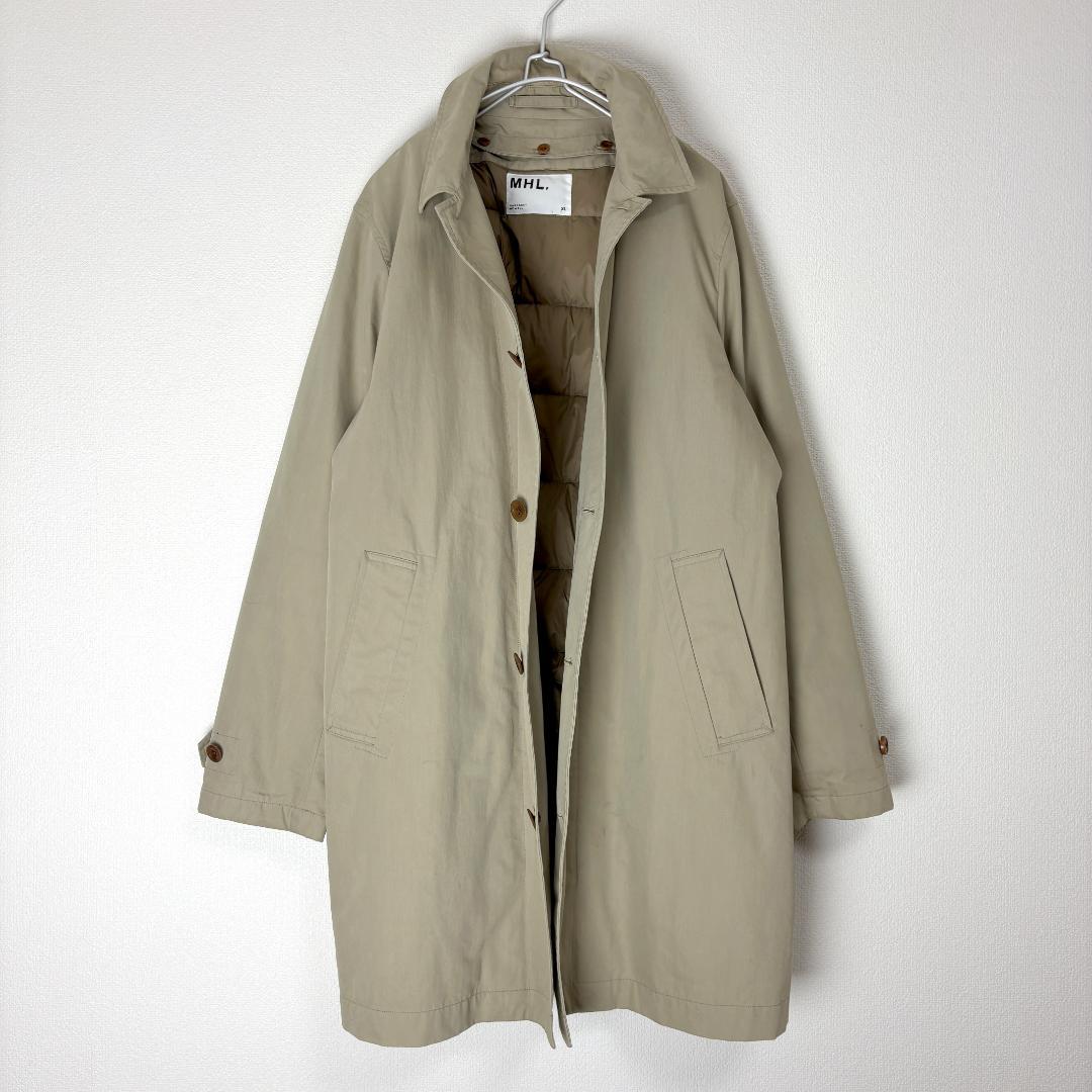 MHL ダウンライナー付き ステンカラーコート XL ロングコート ベージュ