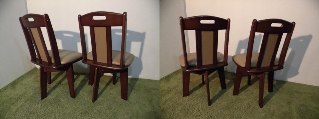 送料無料【限定品/新品】★高級回転ダイニングチェア6脚セット【ダークブラウン】