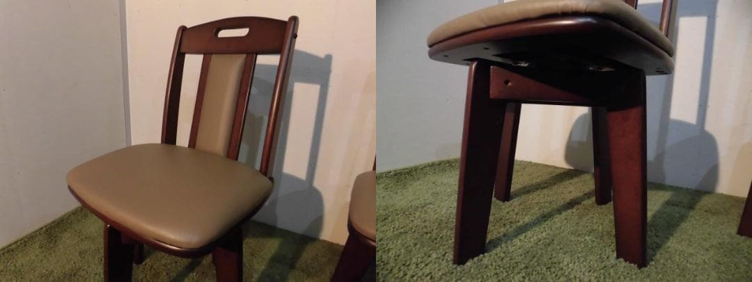 送料無料【限定品/新品】★高級回転ダイニングチェア6脚セット【ダークブラウン】