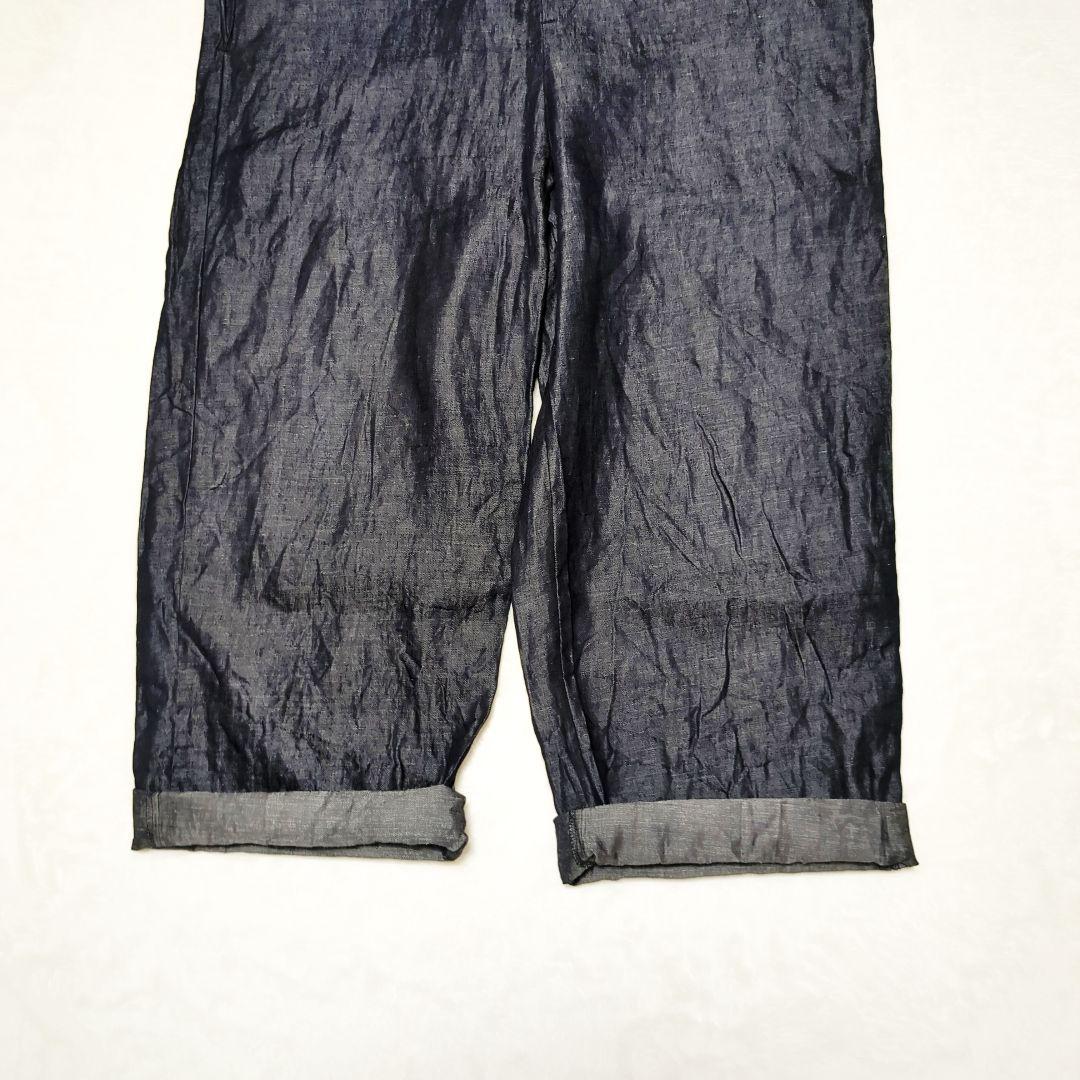 （ｇ）グラム　コットンリネン　ライトデニムサロペット　インディゴ