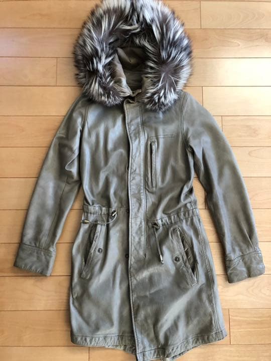 フォックスファー レザー モッズコート