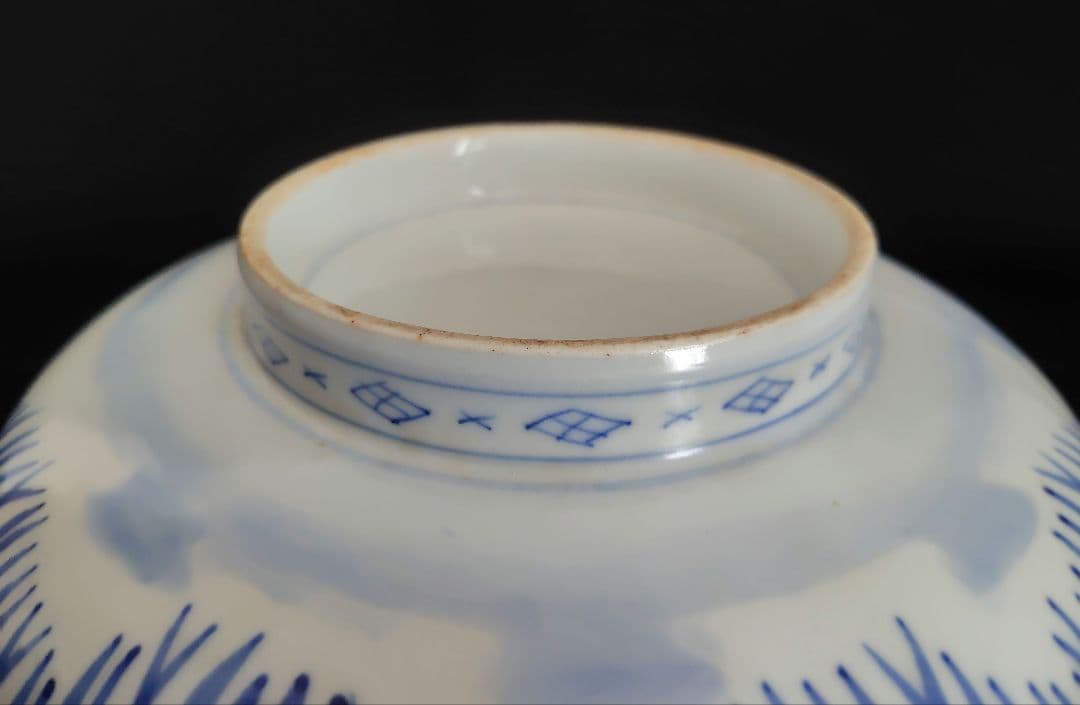 古伊万里 アンティーク 大鉢大小セット『松 鶴 富士 波 宝舟』明治大正