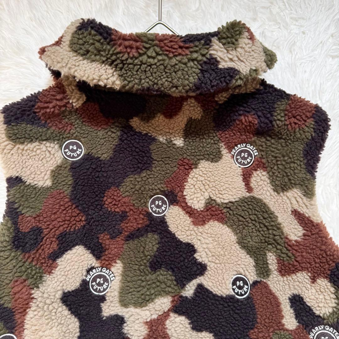 lucky_h67様美品 パーリーゲイツ カモフラ ボアジップアップベスト 近年