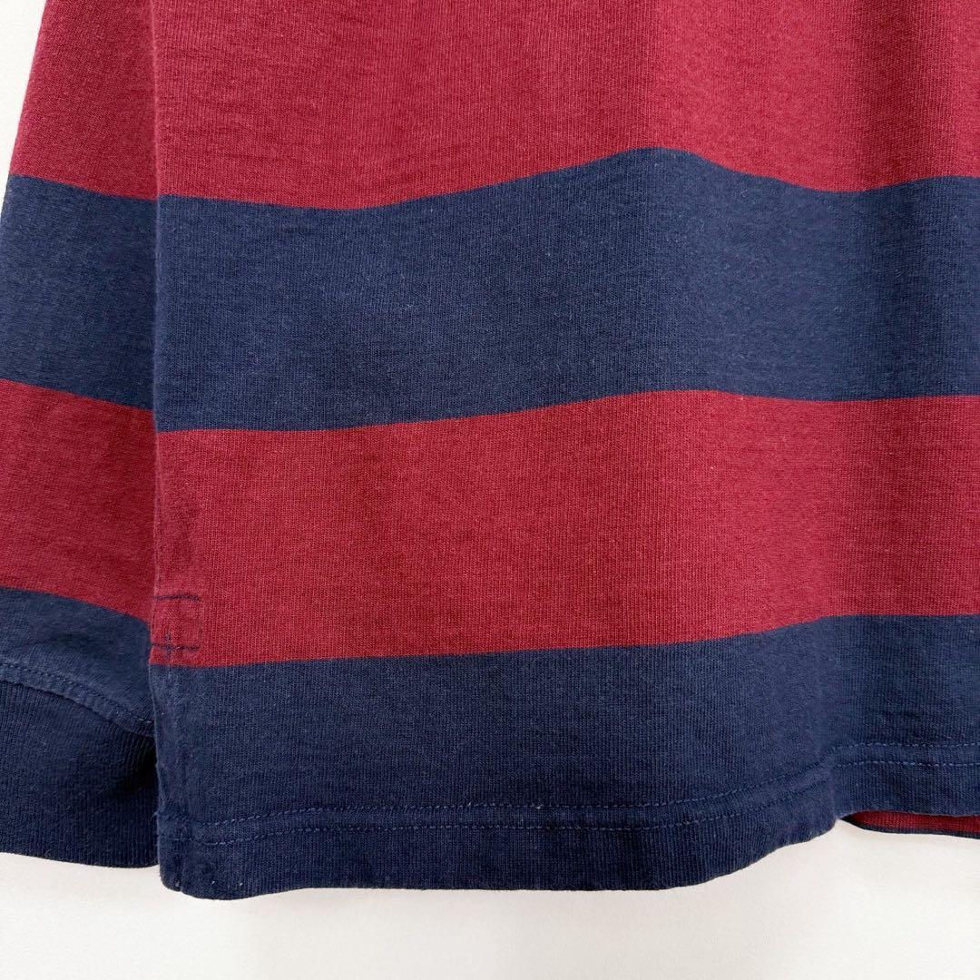 POLO Ralph Lauren ボーダーフード付 ラガーシャツ S87b - メルカリ