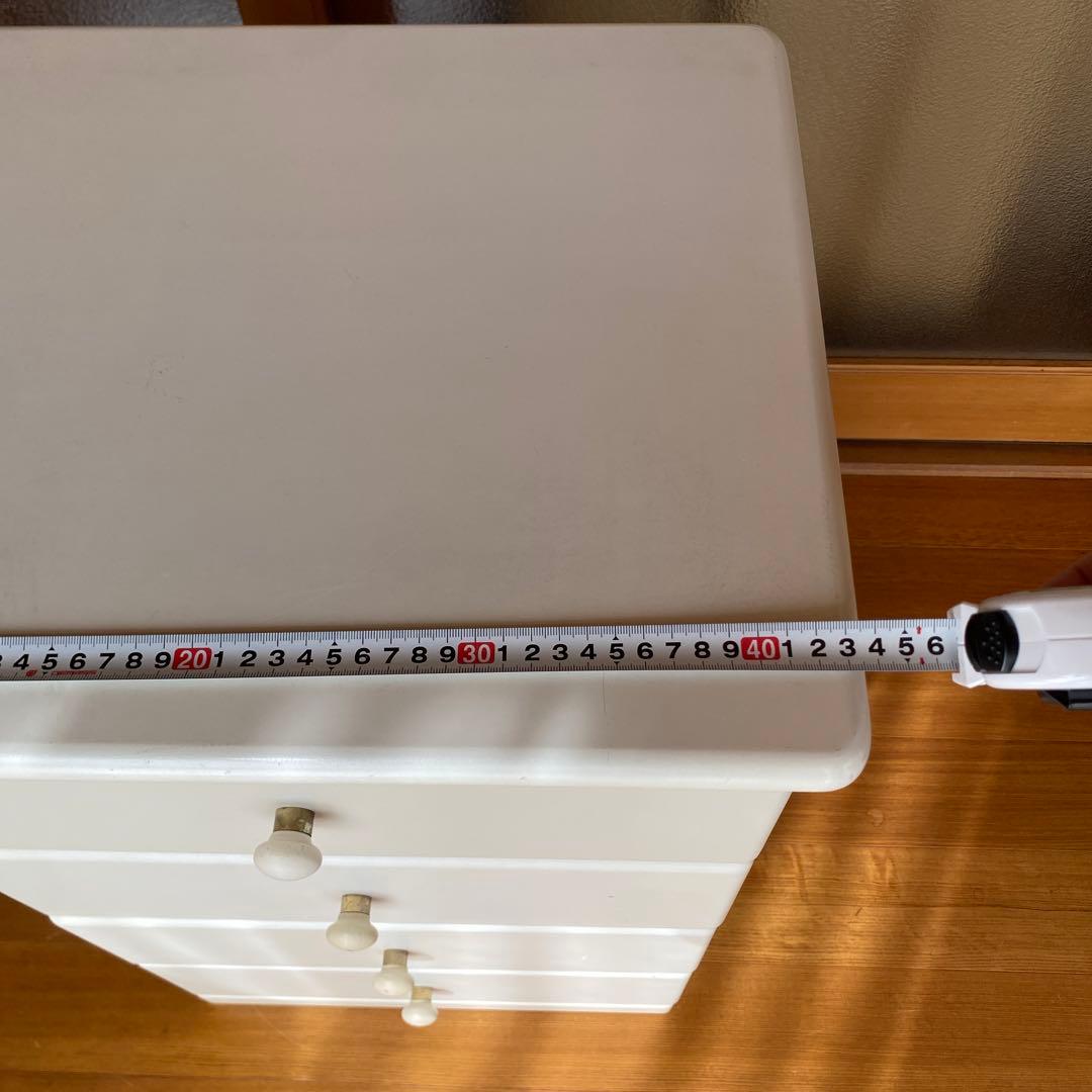 可愛い】ホワイト　4段チェスト　レトロ