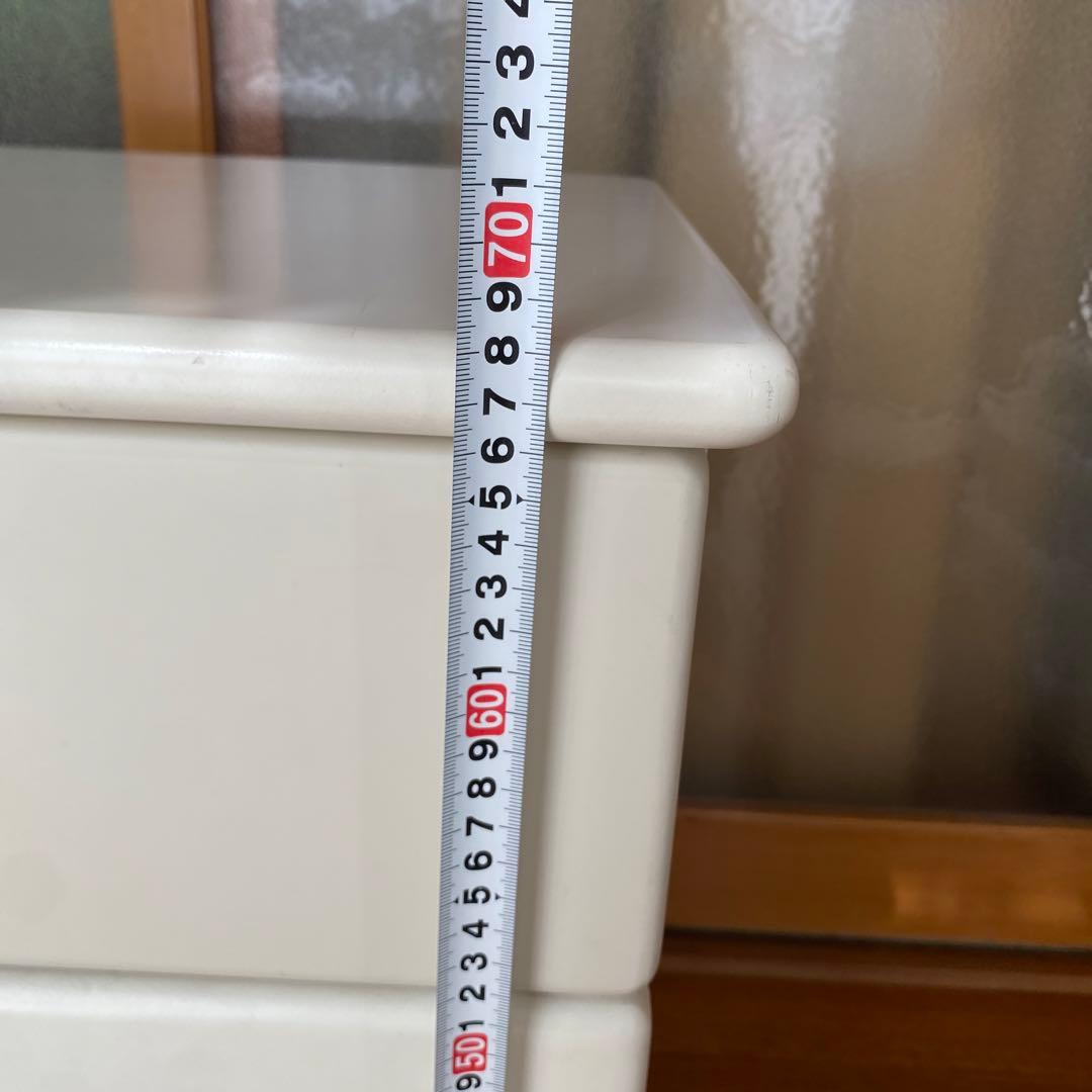 可愛い】ホワイト　4段チェスト　レトロ