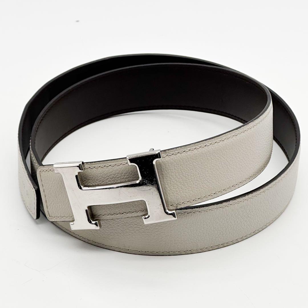 【激レア】エルメス コンスタンス リバーシブル ベルト　80 グレー ブラウン