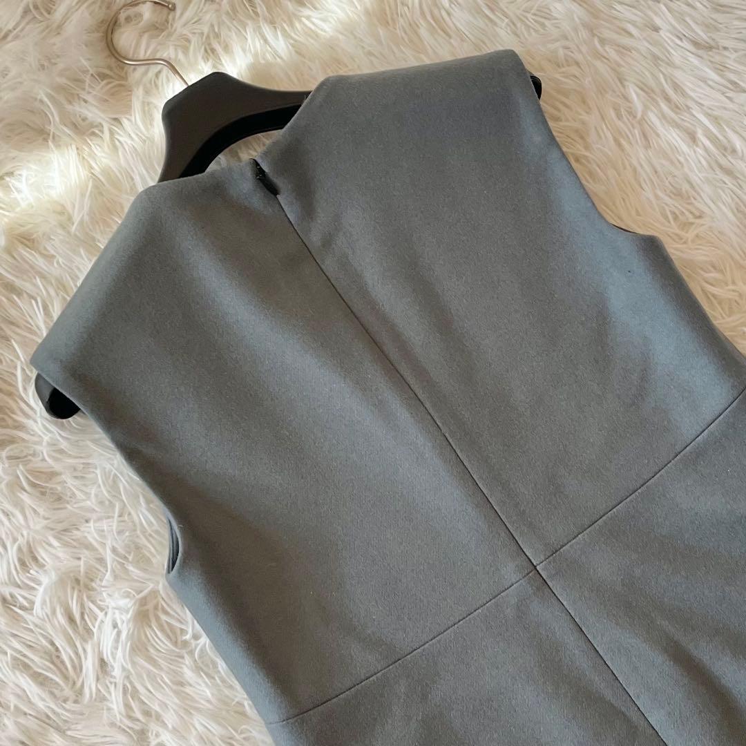 美品✨ ヨーコチャン パール付き ノースリーブスリットラインドレス 近年モデル