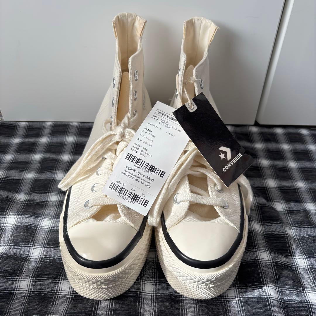 ま*ー様 コンバース CHUCK 70 PLUS HI EGRET スニーカー