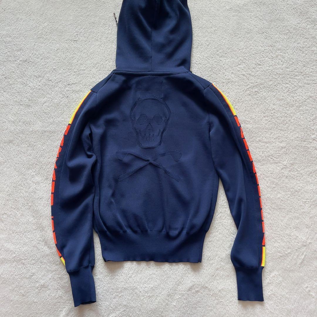 極美品 マークアンドロナ ニット セットアップ パーカー スカート ネイビー