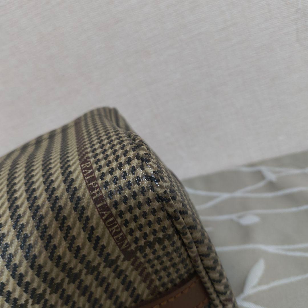 ポロラルフローレン チェック柄 ミニボストン チャームつき ヴィンテージ