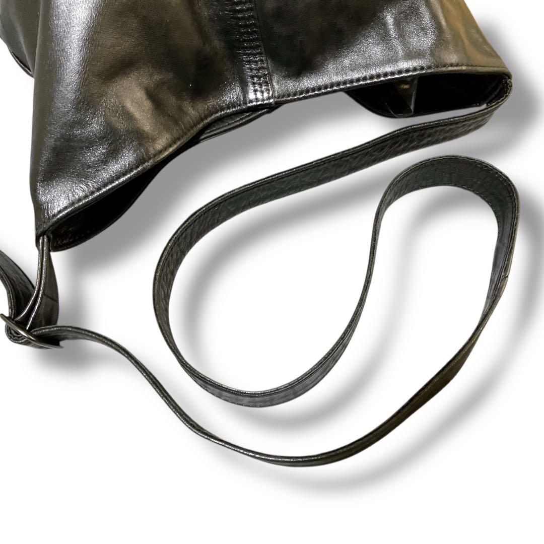 ポーター 吉田カバン 日本製 ポーチ付き ソフトレザーショルダーバッグ ブラック