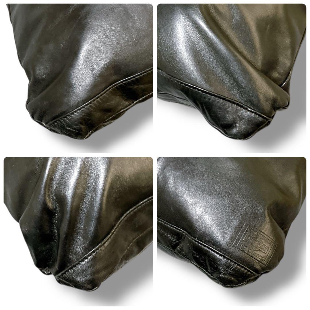 ポーター 吉田カバン 日本製 ポーチ付き ソフトレザーショルダーバッグ ブラック