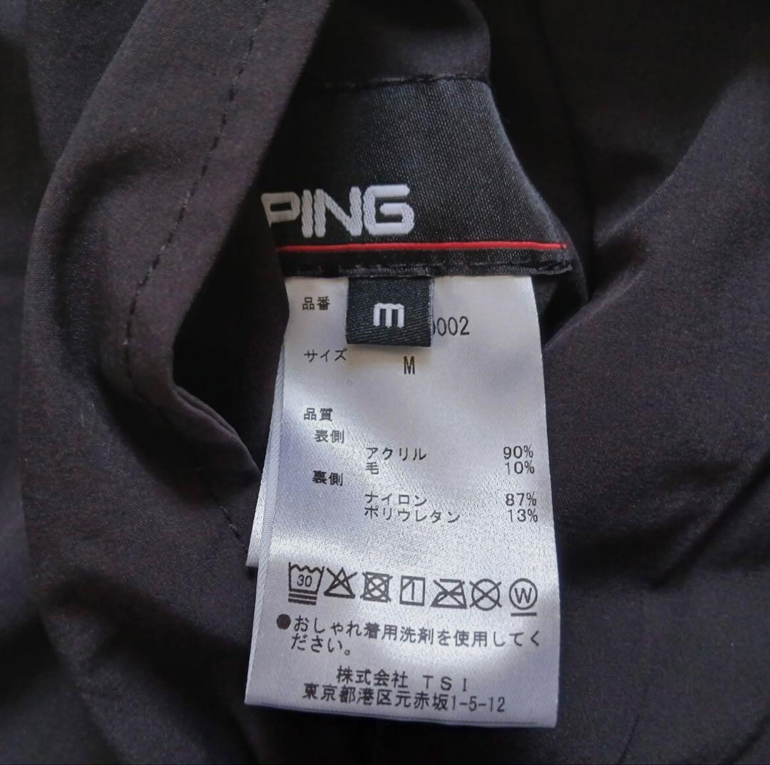 PING GOLF 防風セーター リバーシブルジャケット ブラック Mサイズ