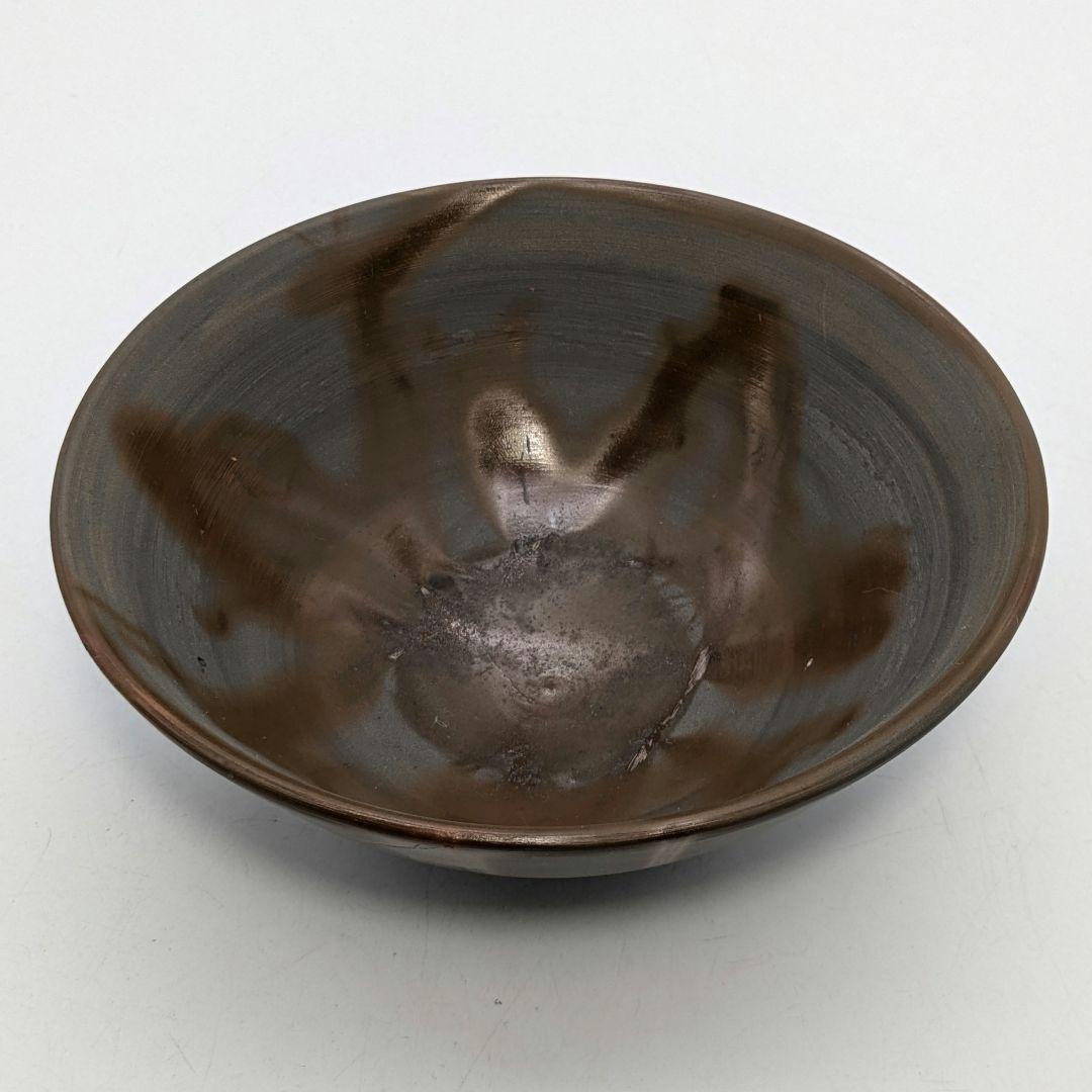 伝統工芸士柴岡秀泉 青備前緋襷茶盌 合箱 備前焼 抹茶