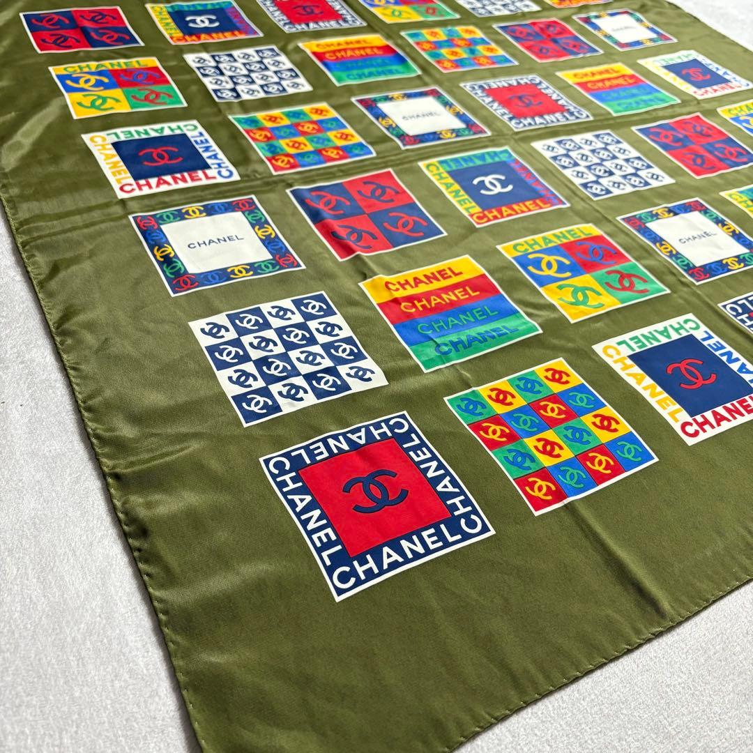 シャネル　シルクスカーフ　大判　マルチデザイン　ココマーク