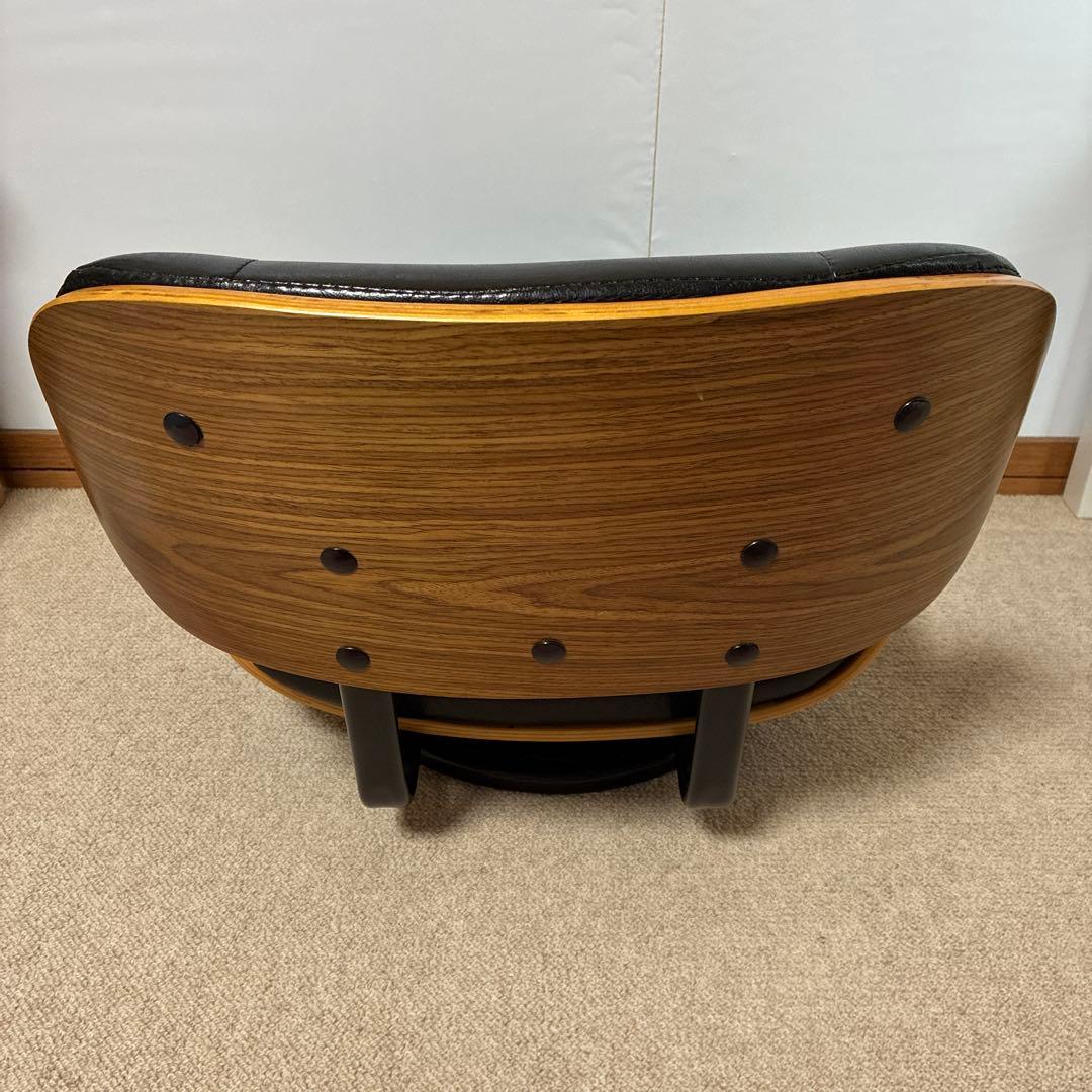 座椅子　革　木目調　回転椅子チェア