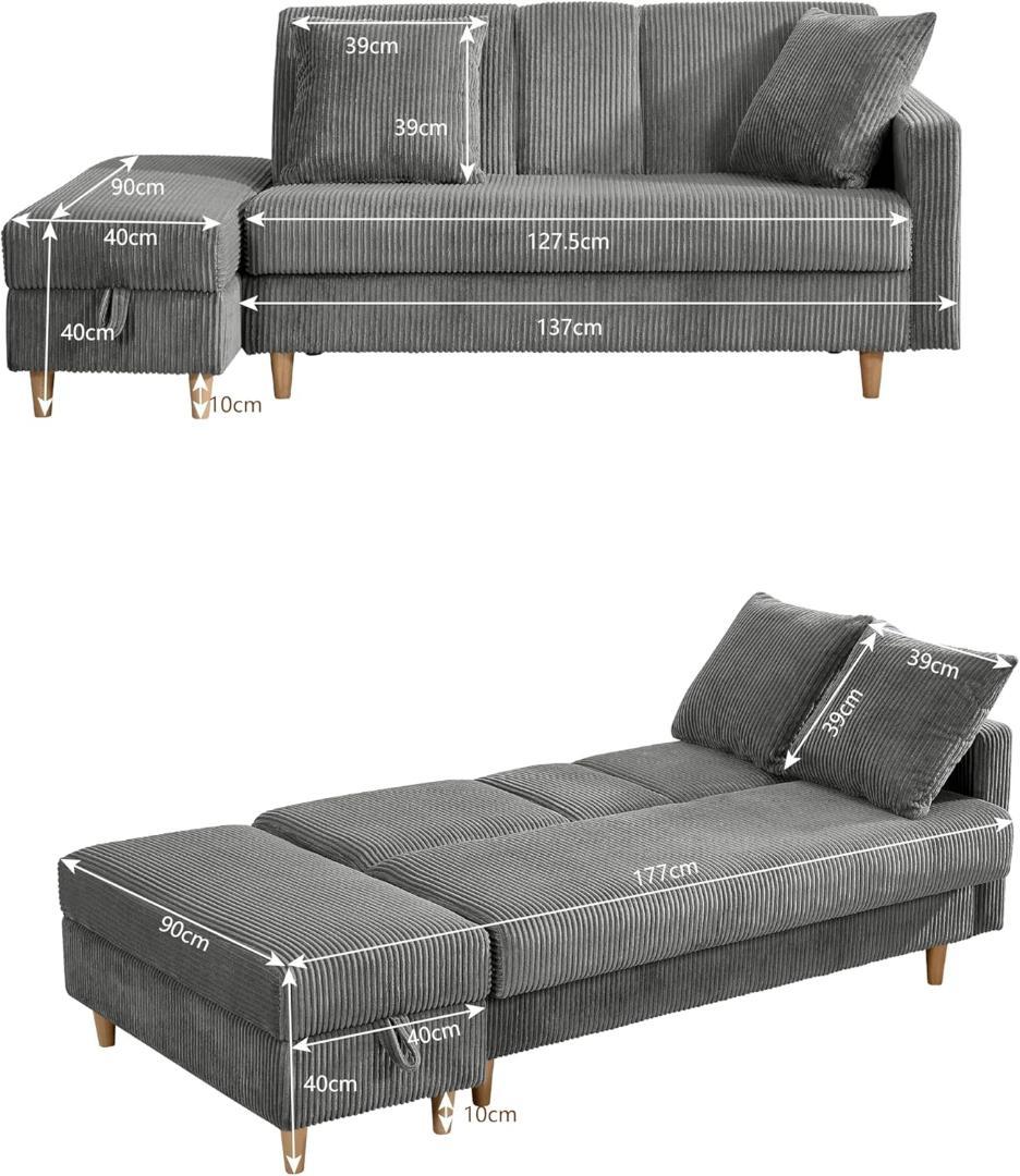 ソファ　ソファーベッド　3人掛け　オットマン付き　多機能ソファ　たくさん収納