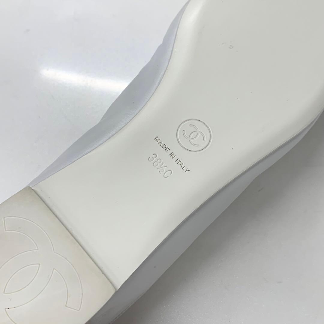 シャネル レザー ファブリック ココマーク フラットシューズ レッグウォーマー