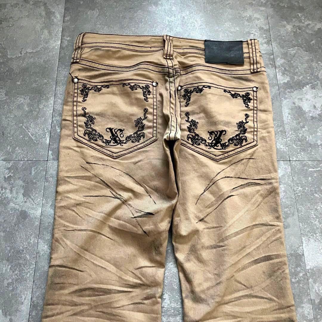 パンツ 00s xfrm whiskering flared denim Y2K