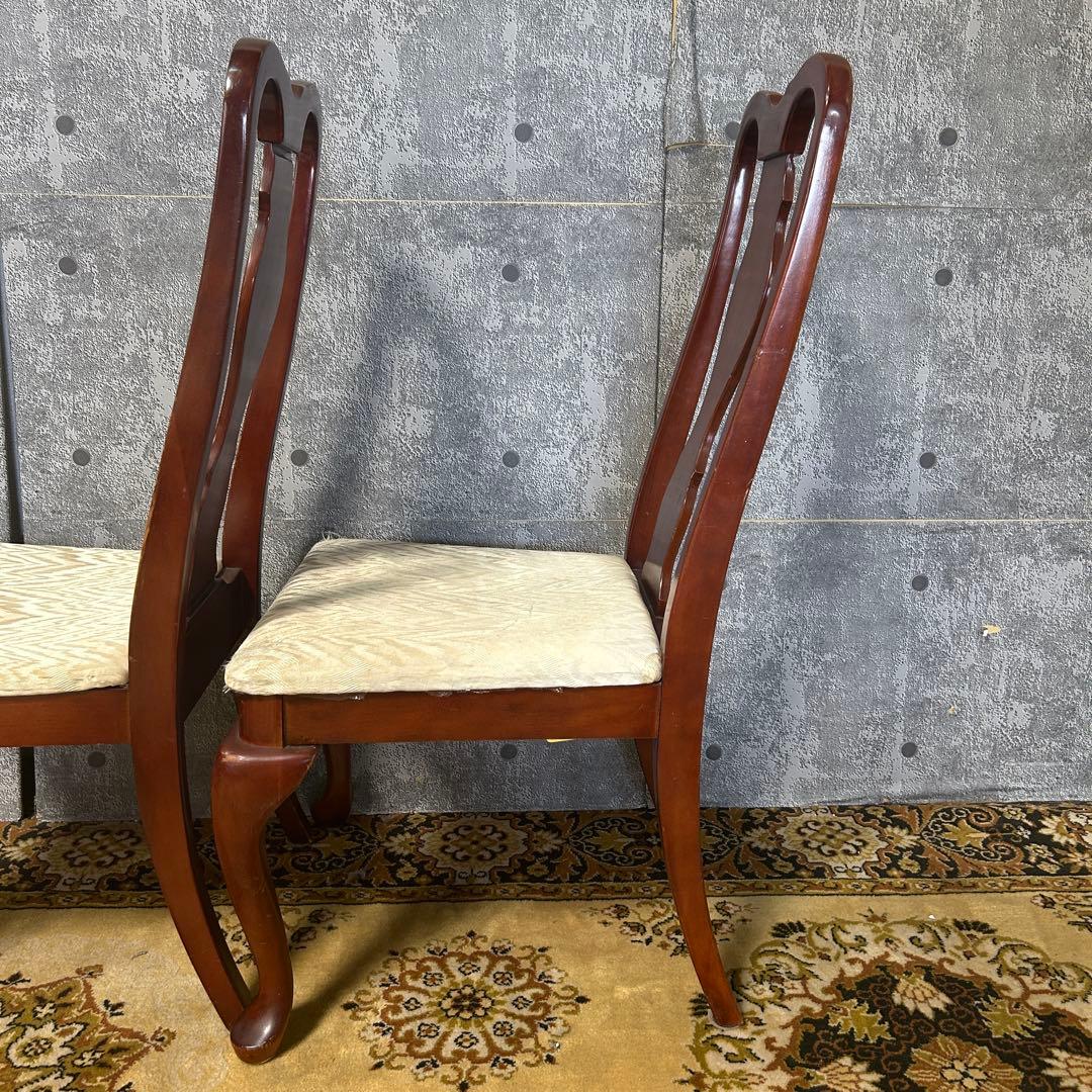 ꧁クラシック家具꧂ダイニングチェア2脚 イギリス 英国 クイーンアン様式 猫脚