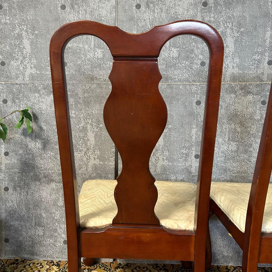 ꧁クラシック家具꧂ダイニングチェア2脚 イギリス 英国 クイーンアン様式 猫脚