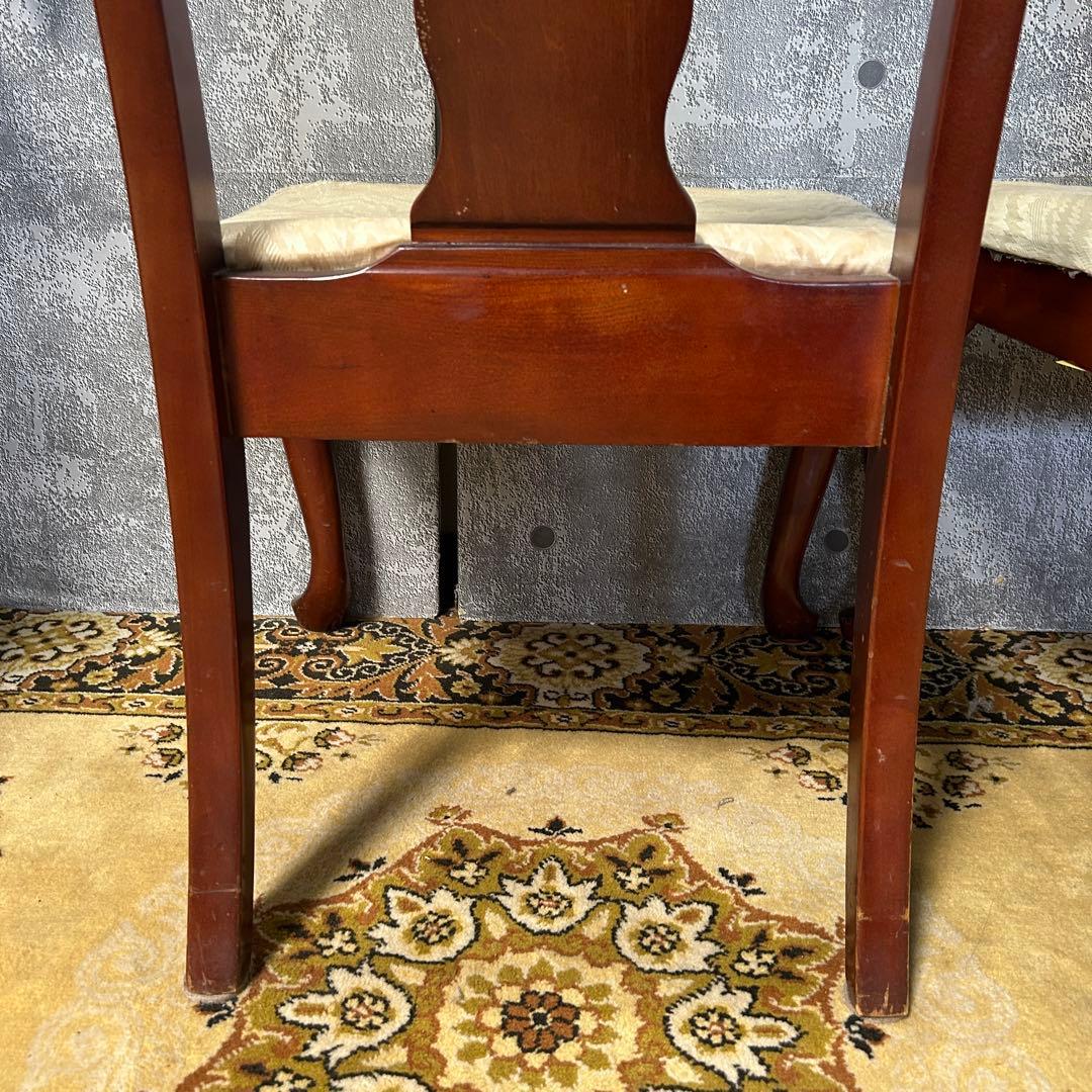 ꧁クラシック家具꧂ダイニングチェア2脚 イギリス 英国 クイーンアン様式 猫脚