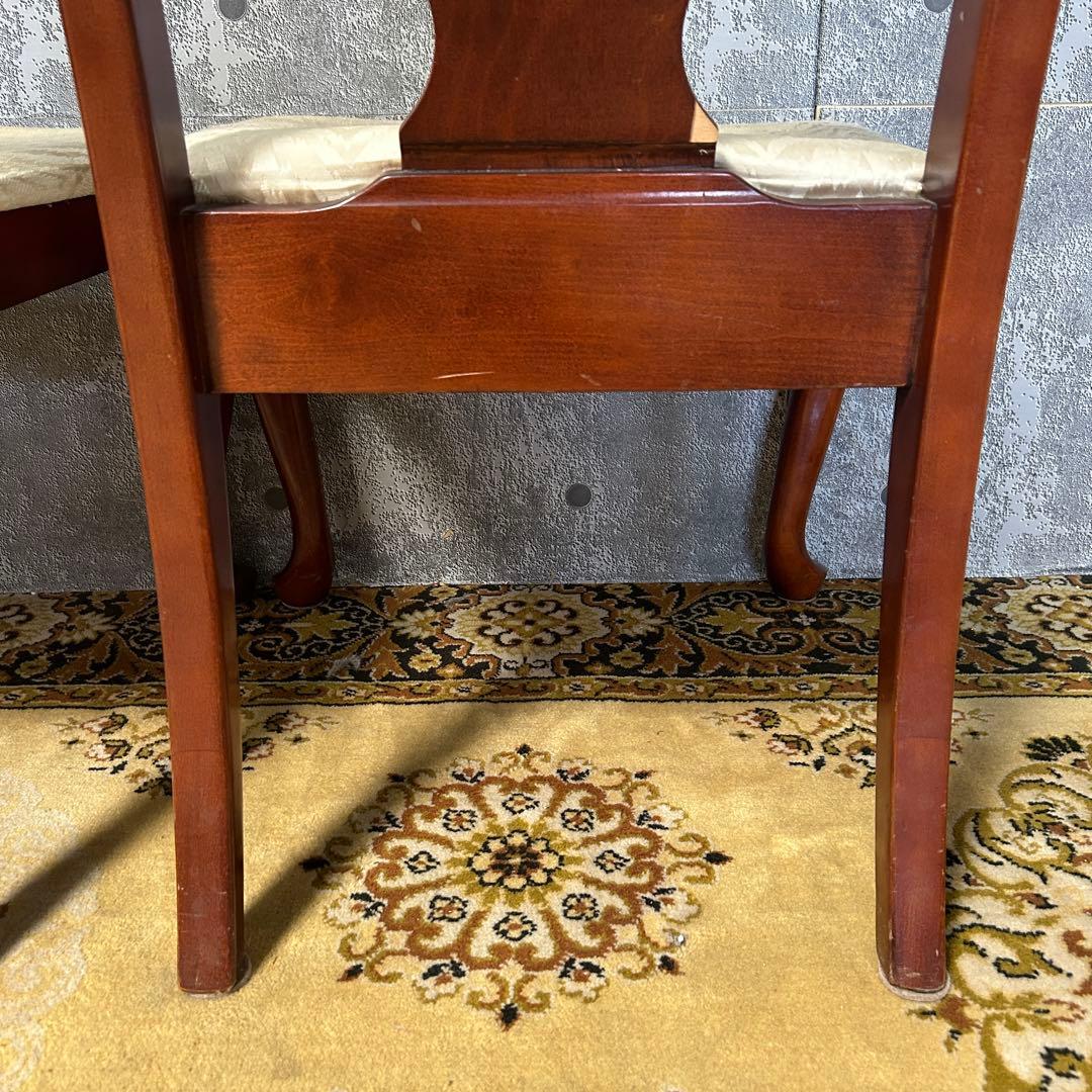 ꧁クラシック家具꧂ダイニングチェア2脚 イギリス 英国 クイーンアン様式 猫脚