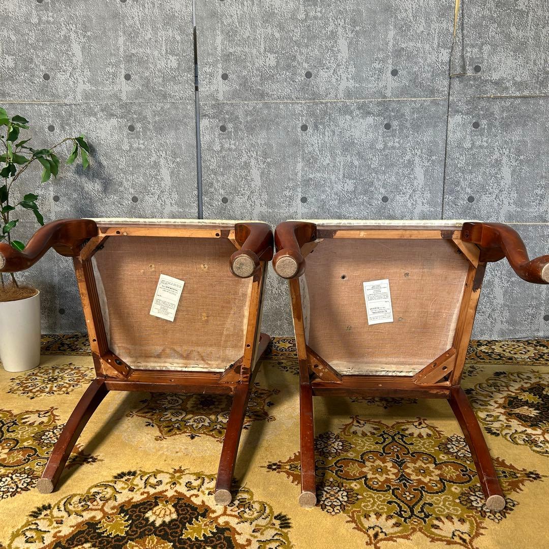 ꧁クラシック家具꧂ダイニングチェア2脚 イギリス 英国 クイーンアン様式 猫脚