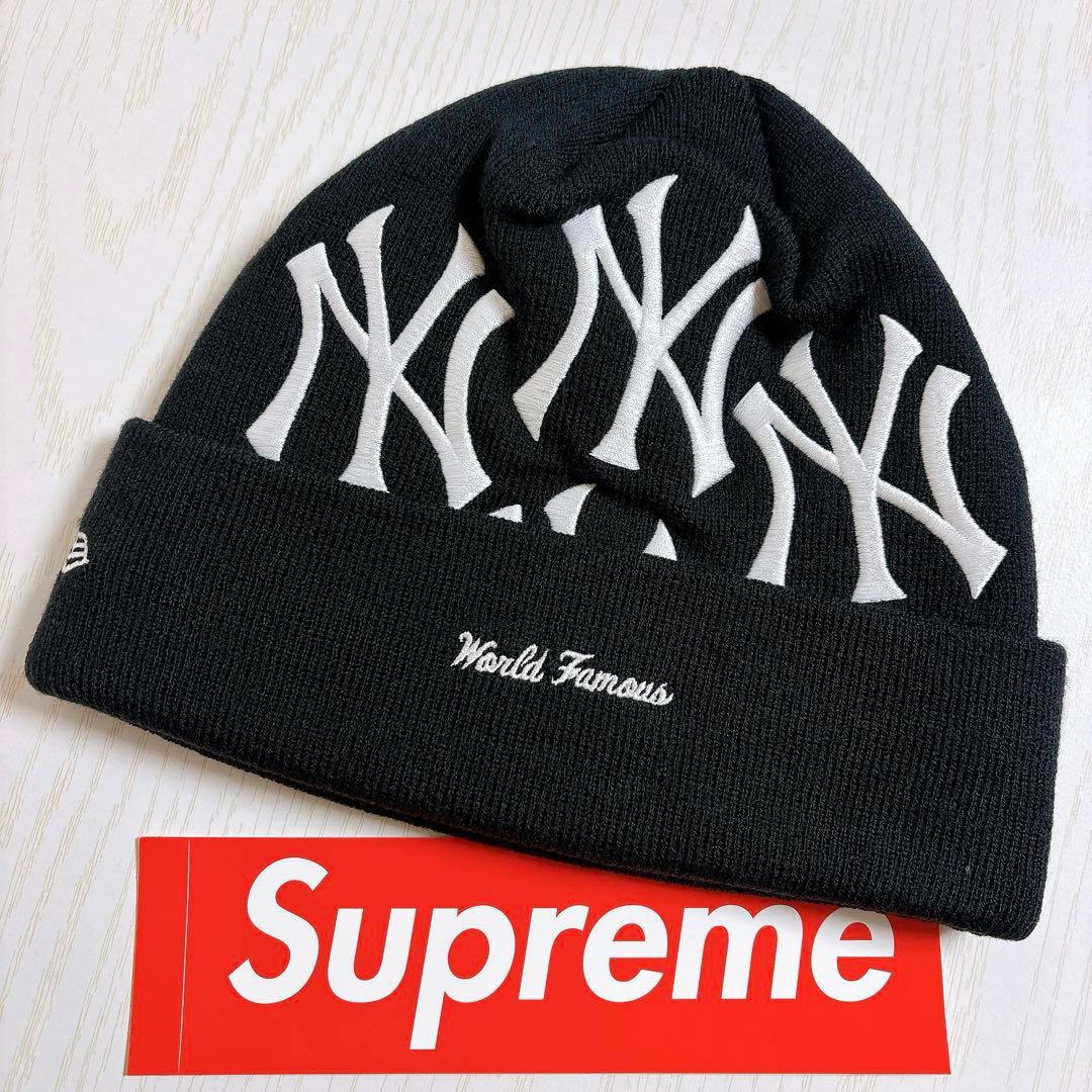 Supreme NEW ERA Yankees ニット帽　ビーニー　ネイビー　紺