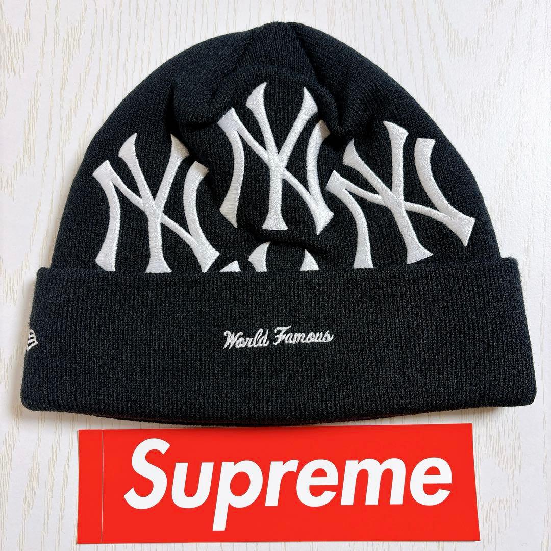 Supreme NEW ERA Yankees ニット帽　ビーニー　ネイビー　紺