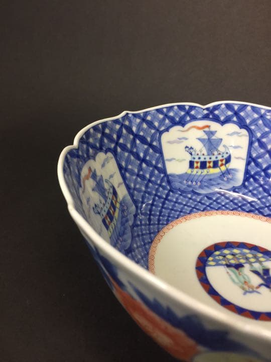 古い深川製磁の 花卉人物色絵 大鉢 明治期 - メルカリ