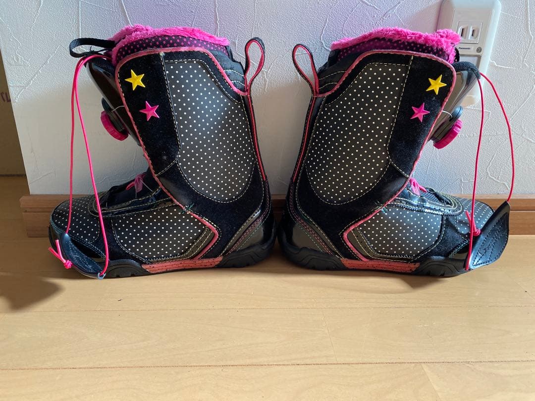 23.0㎝ k2 スノーボードブーツ　黒/ピンク　キッズ　レディース