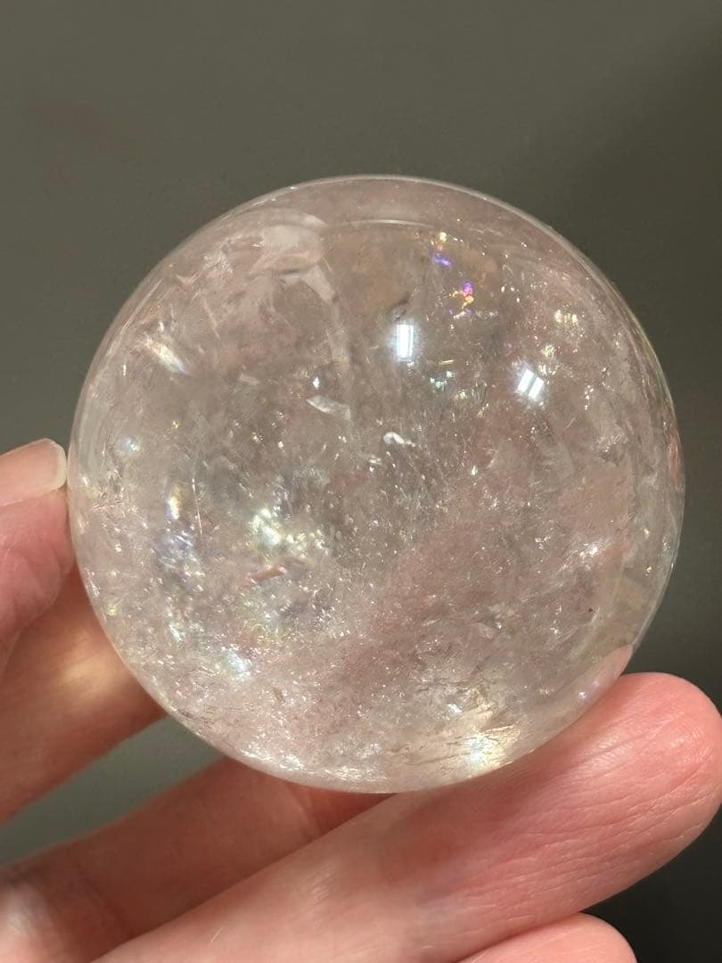 極上のピンクアゼツライト　ピンククォーツ　スフィア　4.54cm ギラギラ