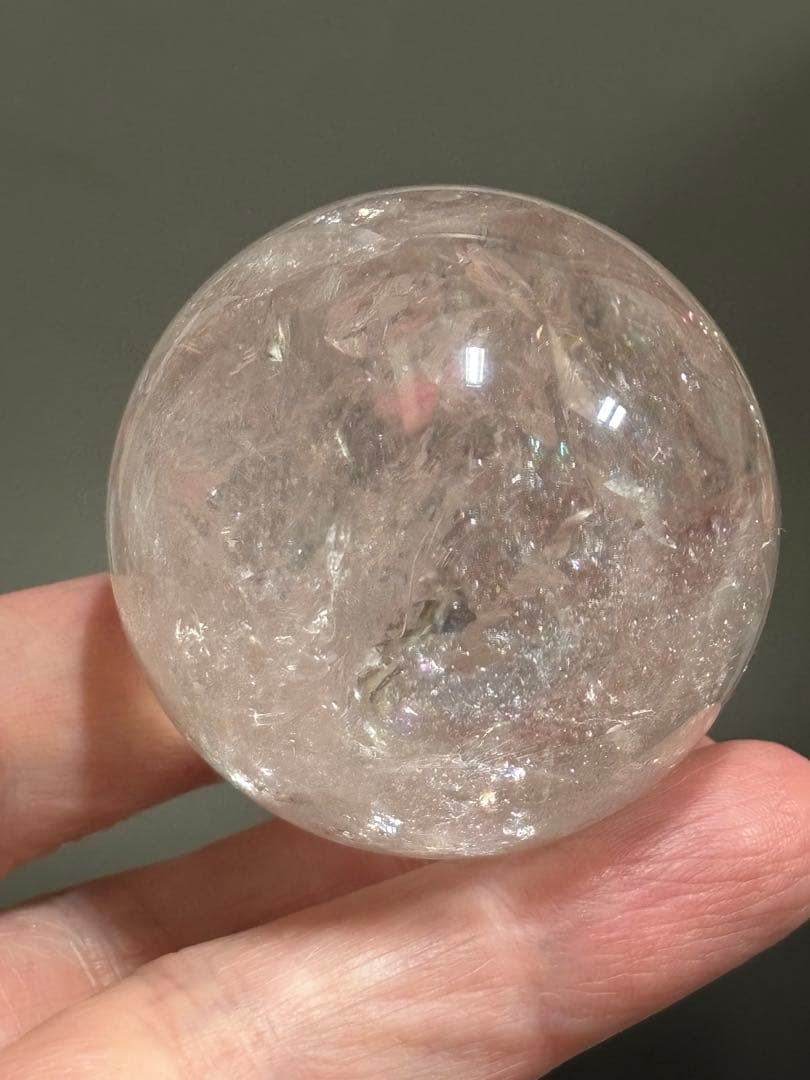 極上のピンクアゼツライト　ピンククォーツ　スフィア　4.54cm ギラギラ