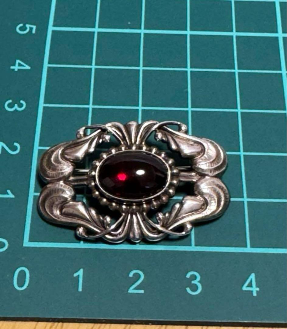 c*o様 北欧デンマーク　ヴィンテージ ジョージジェンセン　深い赤色。ブローチ4