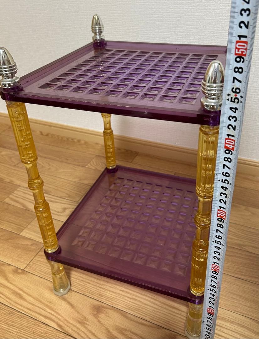 レトロポップ 昭和レトロ ラック キッチンラック パープル イエロー シルバー