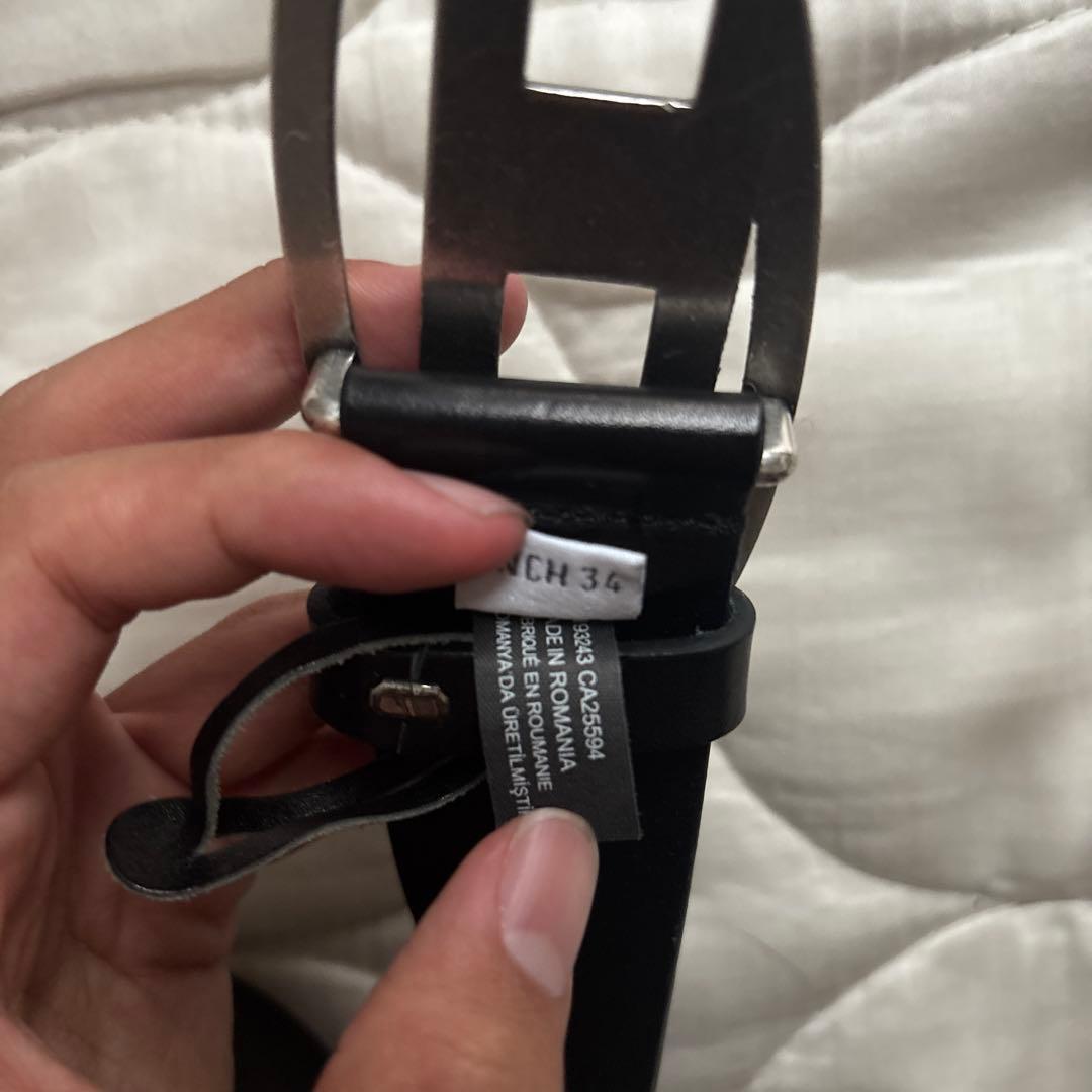 DIESEL ブラックレザーベルト 85