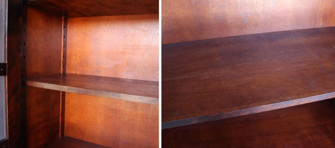 送料込み①★北海道民芸家具☆書棚/本棚/キャビネット☆樺/カバ☆焼印あり☆