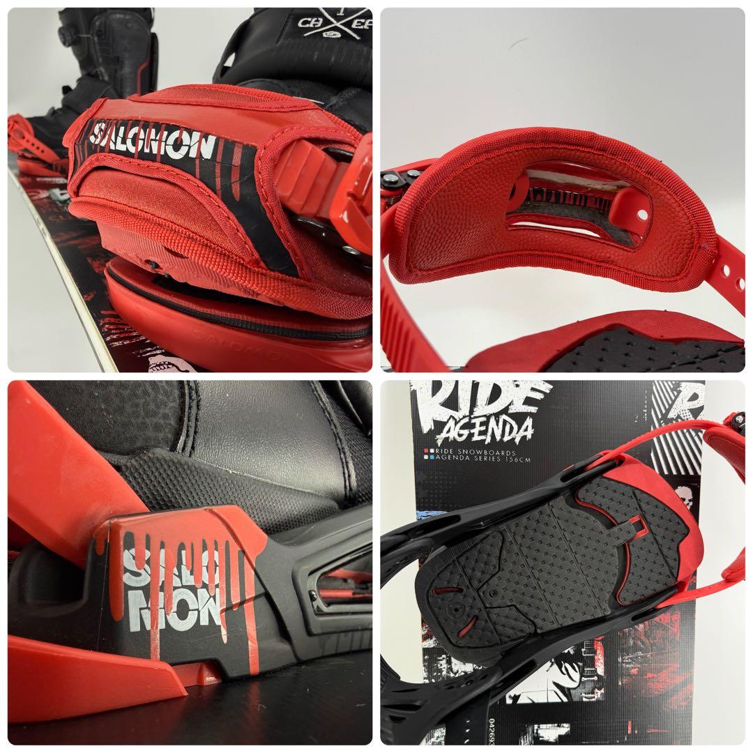 RIDE 156cm メンズ スノーボード SALOMON バイン3点セット